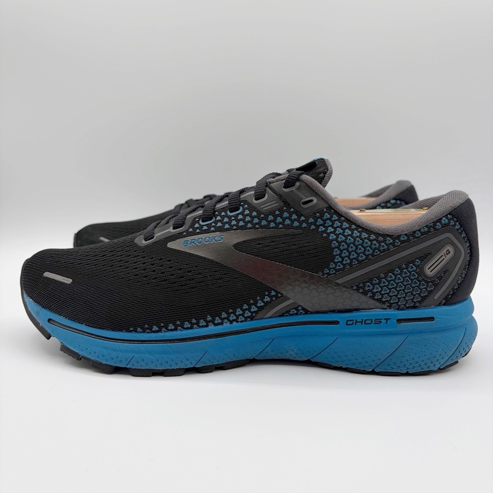 Brooks Ghost 14 Men's Running Shoes Black/Blue/Nightlife Sz 8.5 D / 1103691D056